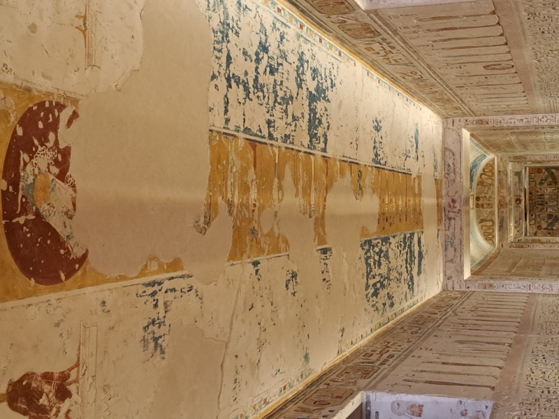 Valley of the Kings tomb entrance in the golden limestone hills