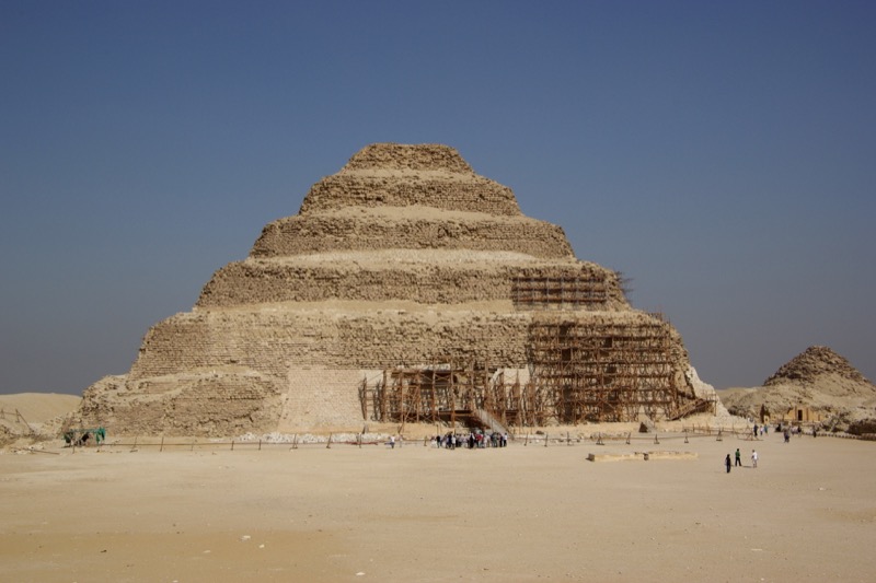 Step Pyramid of Djoser at Saqqara rising from the desert