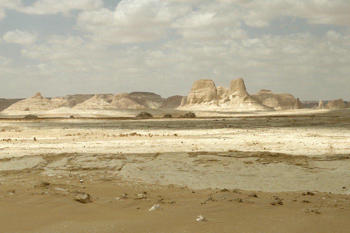 White Desert chalk formations at dawn near Farafra